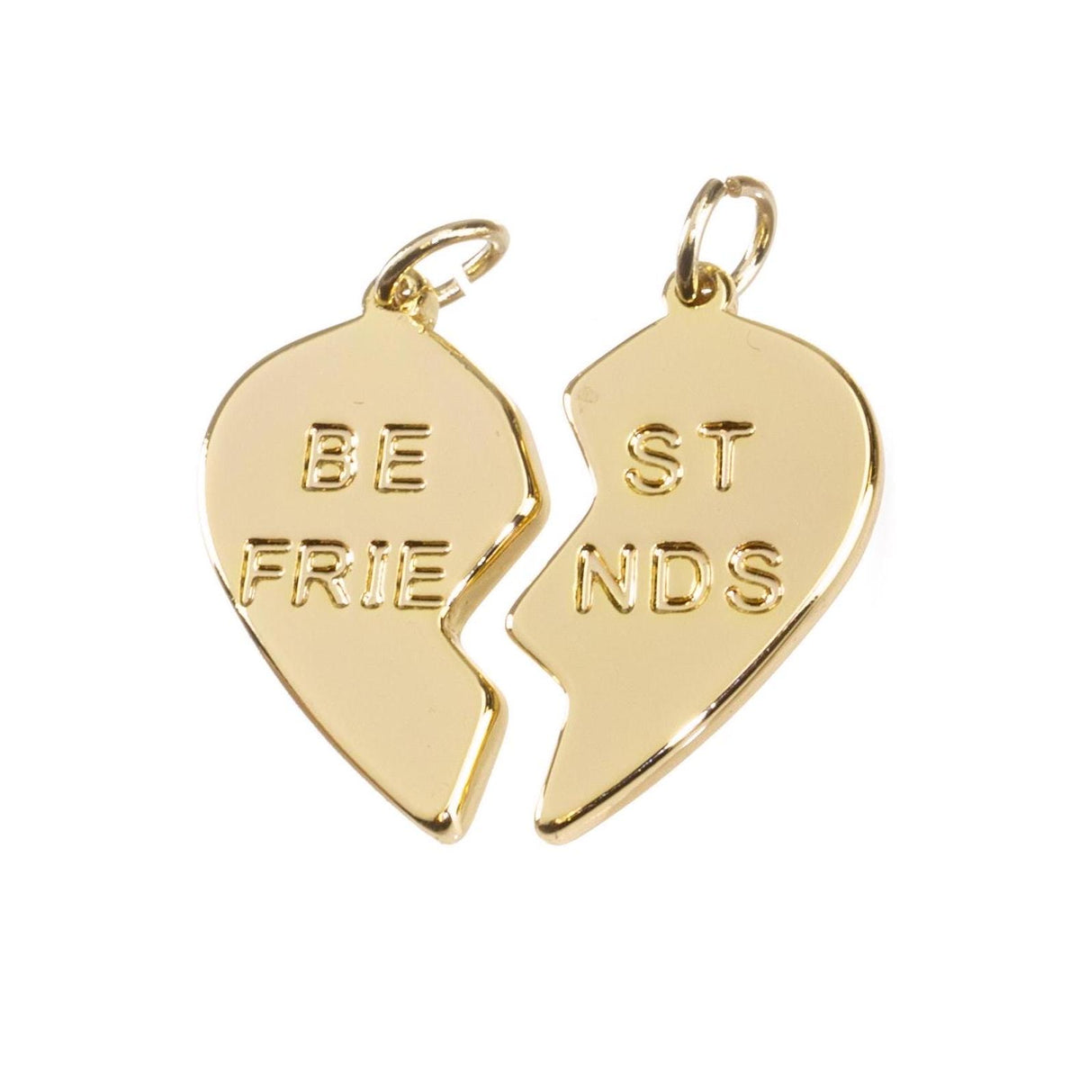 Best Friend Two Piece His And Hers Heart Charm,Gold Two Piece Heart Charm,Gift For Girlfriend Or Boyfriend,Valentine's Day Gift,CPG785