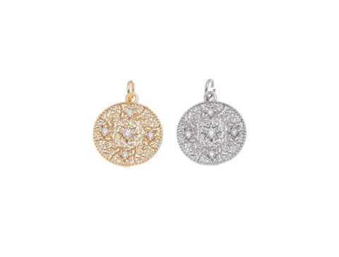 Gold or Silver Celestial Starry Pendant, Night Sky Pendant, Galaxy Charm, Dancing Star, 16.5mm, 5mm jumpring, Satellite Pendant, CPG-S1237