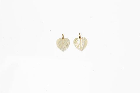 White Mother of Pearl Heart Shaped Leaf Charm, Tiny Minimal Shape, Jewelry Making Supplies, Simple Charm Connector charm CPG1399