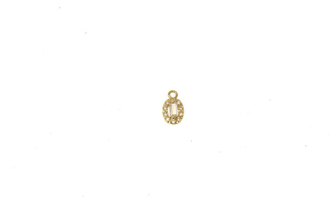 Dainty Gold Filled Clear CZ Micro Pave Charm, Clear Baguette, Micro Pave Charm for kids, CPG1403