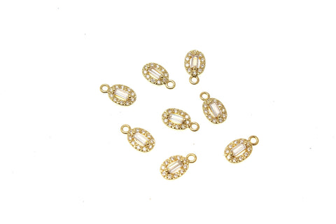 Dainty Gold Filled Clear CZ Micro Pave Charm, Clear Baguette, Micro Pave Charm for kids, CPG1403