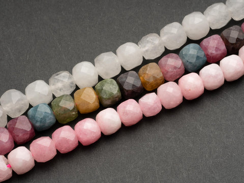 COLOR MIX Natural Dyed Jade Faceted beads, 12 colors total combo choices, Fun and Bright, Bold Colors, Dyed Jade Spacers, MC064-MC075