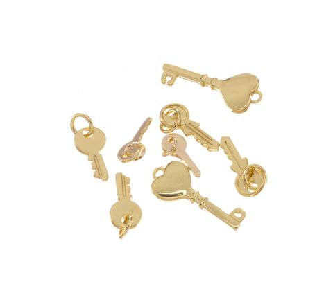 Dainty Gold Key Charm,Door Key Charm For Jewelry Making,Lock Key Charm For Necklace Or Bracelet,CPG1256-1557-2171-2190