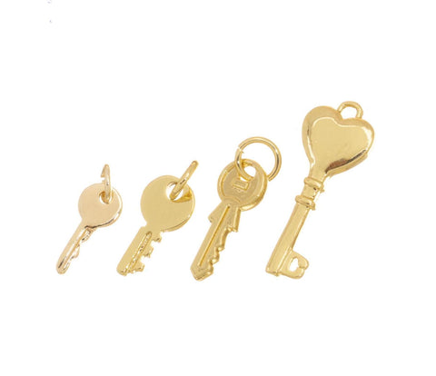 Dainty Gold Key Charm,Door Key Charm For Jewelry Making,Lock Key Charm For Necklace Or Bracelet,CPG1256-1557-2171-2190