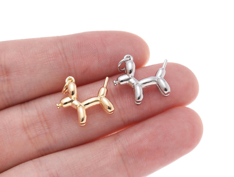 Gold or Silver, Birthday Balloon Dog Charm, Rainbow Balloon Dog, Balloon Dog Birthday Party Favors, Birthday Balloon Charm, CPG1205, CPS1205