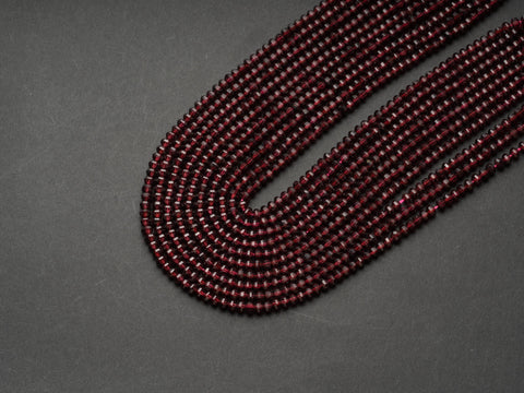 -AA Natural Red Garnet Gemstone Beads Micro Faceted 4mm Pumpkin Shape High Quality Laser Diamond Cut Gemstone 15.5" Strand, PU004