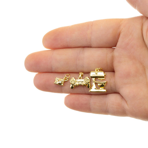 Gold Camera Joystick Controller And Mixer Charms,Tiny Camera Charm,Joystick Controller Charm,Dough Mixing Machine Charm,CPG794-2189-1564