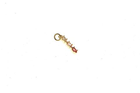 Multi Color 3 Stone CZ Pendant or Charm, Marquise Shape, CZ Green, Blue, Purple, or Pink, 14.5mm x 3.3mm, CPG1444