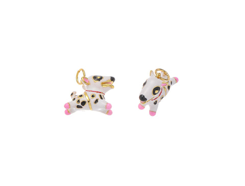 -18k Gold Dalmation Charm, Cute Dalmation, Crazy Cow, Cow Puppy, Dog Lovers, CPG2164