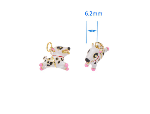 -18k Gold Dalmation Charm, Cute Dalmation, Crazy Cow, Cow Puppy, Dog Lovers, CPG2164