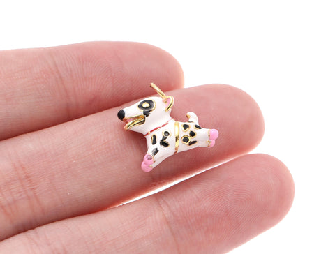 -18k Gold Dalmation Charm, Cute Dalmation, Crazy Cow, Cow Puppy, Dog Lovers, CPG2164