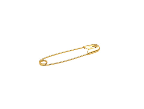 -18k Gold Safety Pin Clasp Gold Plated Chain Link Connector for Necklace Charm Holder, Bag Charm Holder, Openable, Minimalist CPG2179