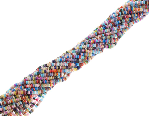 COLOR MIX Rondelle Washer beads, 2x4mm,Fun and Adorable Tire Beads, 2x4Rondelle Gemstones, Wholesale Prices,RET08