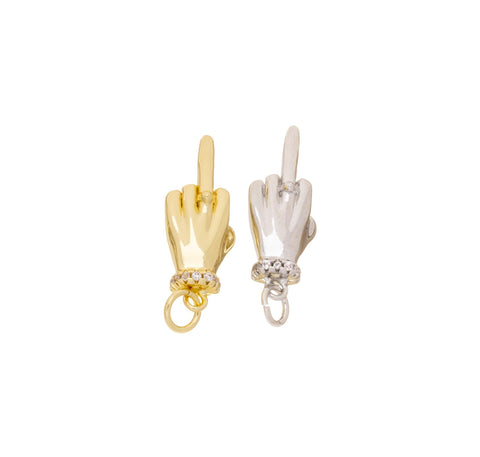 Flipping The Bird Charm,Gold And SIlver Fcuk You Sign Hand Charm,Bachelorette Party gift,Middle Finger Charm,WHOLESALE CPG-CPS1593