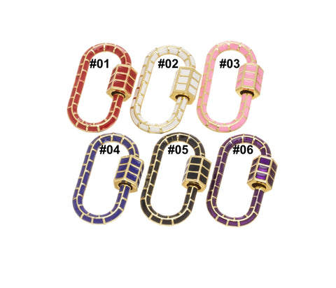 Gold Carabiner Clasp With Enamel Finish,Screw In Clasp,Large Carabiner Screw Clasp, 1pc,5pcs And 10pcs WHOLESALE