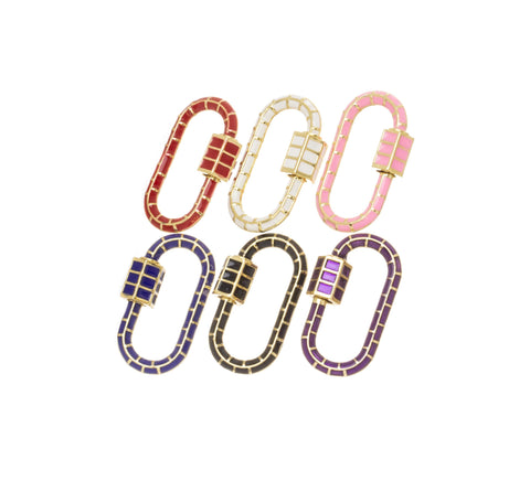 Gold Carabiner Clasp With Enamel Finish,Screw In Clasp,Large Carabiner Screw Clasp, 1pc,5pcs And 10pcs WHOLESALE