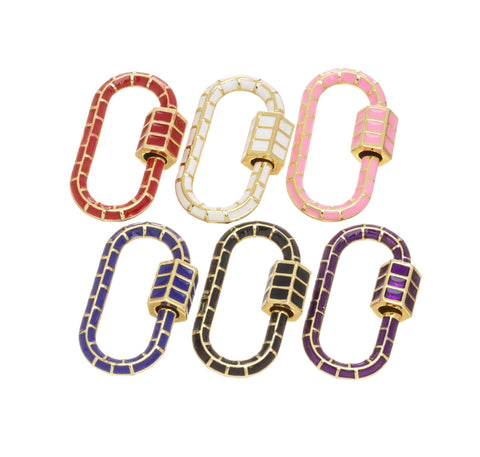 Gold Carabiner Clasp With Enamel Finish,Screw In Clasp,Large Carabiner Screw Clasp, 1pc,5pcs And 10pcs WHOLESALE