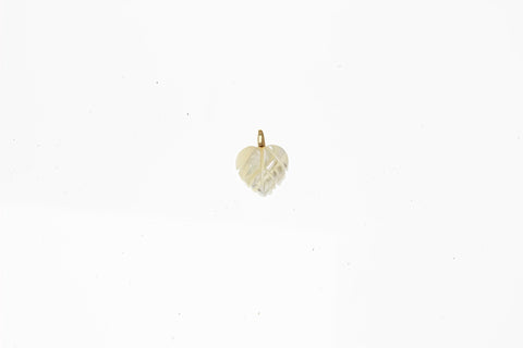 White Mother of Pearl Heart Shaped Leaf Charm, Tiny Minimal Shape, Jewelry Making Supplies, Simple Charm Connector charm CPG1399