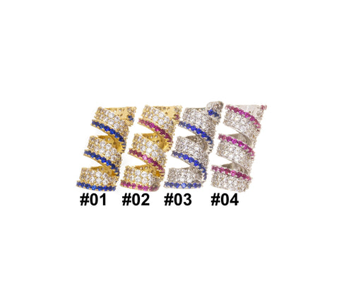 Gold And Silver Spiral CZ Spacer,Multicolor Tube Spacer Bead,Twisted Spiral Pave CZ Spacer Bead, SPG073