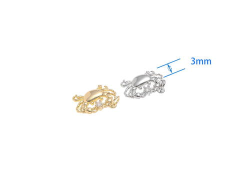 Gold And Silver Crab Charm With CZ,Crab Charm For Sealife Jewelry,Charm For Oceanic Jewelry Lovers,Dainty Reef Animal Charm,CPG-CPS1472