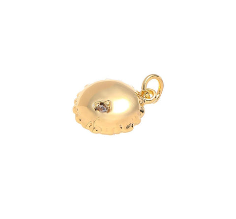Gold Round Puffy Birthday Balloon Charm,Round Birthday Balloon Charm,Birthday Balloon Charm For Jewelry making,Helium Balloon Charm,CPG1477