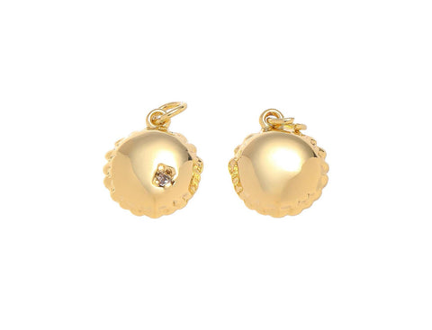 Gold Round Puffy Birthday Balloon Charm,Round Birthday Balloon Charm,Birthday Balloon Charm For Jewelry making,Helium Balloon Charm,CPG1477