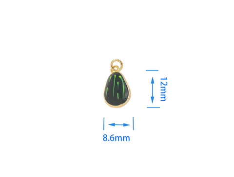 -Avocado Gold Dainty Charm,Gold Avocado Charm For Jewelry Making,Small Fruit Charm,Avocado Enamel Charm For Jewelry Necklace,Bracelet,CPG1548