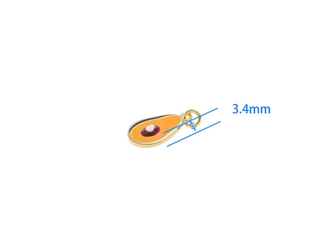 -Avocado Gold Dainty Charm,Gold Avocado Charm For Jewelry Making,Small Fruit Charm,Avocado Enamel Charm For Jewelry Necklace,Bracelet,CPG1548