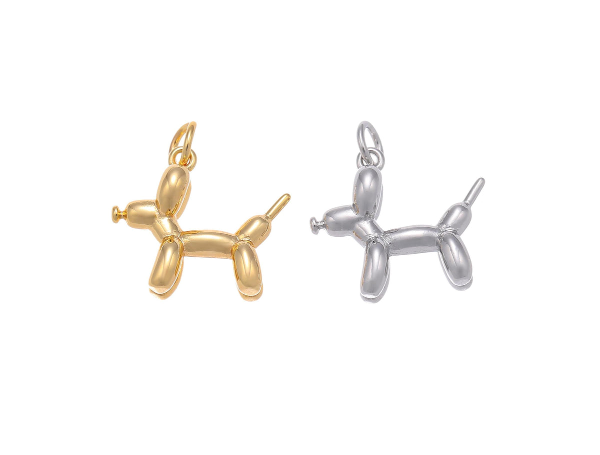 Gold or Silver, Birthday Balloon Dog Charm, Rainbow Balloon Dog, Balloon Dog Birthday Party Favors, Birthday Balloon Charm, CPG1205, CPS1205