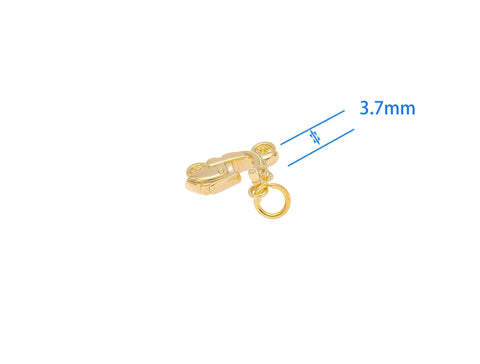 -18k Gold Moped Charm, Vespa Pendant, Motorbike Charm,  Gold Scooter Charm Double Sided CPG1236