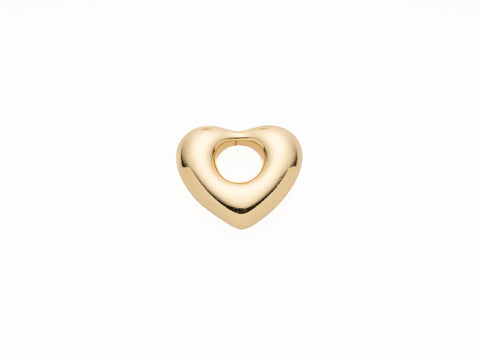 -18k Gold Plated Puffy Heart spacer, bead, or Connector Charm or pendant, Jewelry Making and Supplies, SPG041