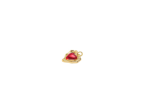 -18k Gold Enamel Red Heart Charm For Necklace Or Earring Making. Gold Heart charm ,Minimalist Gold Heart charm,Dainty Heart Charm, CPG15339