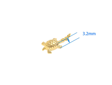 -18k Gold Sea Turtle, Tortoise Charm, Turtle Charm, Turtle Charm For Jewelry Making, Dainty Reef Animal Charm, CPG1562