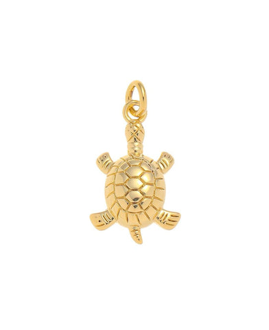 -18k Gold Sea Turtle, Tortoise Charm, Turtle Charm, Turtle Charm For Jewelry Making, Dainty Reef Animal Charm, CPG1562