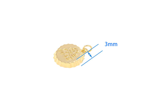 18k Gold Be Free Soda Cap Charm, Gold Be Free Pendant, Be Free Soda Cap Charm, Gold Charm, Gold Plated Findings, CPG2201