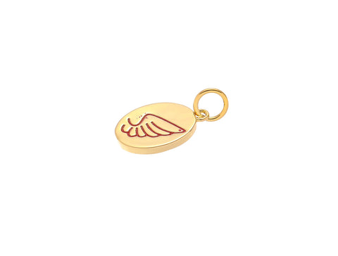 -18k Gold Angel Wing Charm, Remembrance charm, Gold Wings, Guardian Angel Wing Charm add on charm for Necklace Bracelet Earring, CPG2157