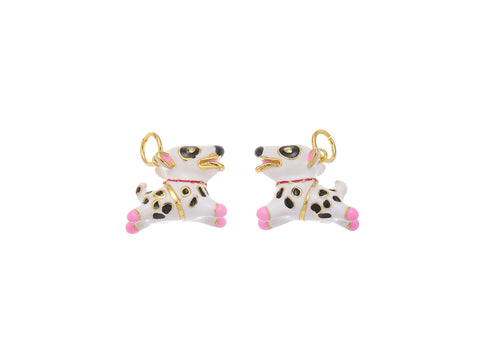 -18k Gold Dalmation Charm, Cute Dalmation, Crazy Cow, Cow Puppy, Dog Lovers, CPG2164