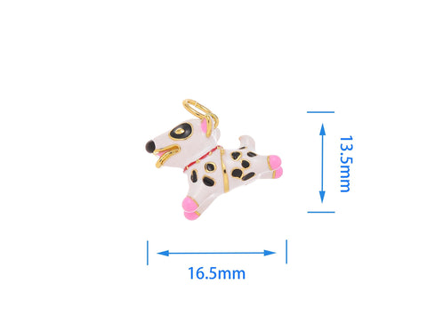 -18k Gold Dalmation Charm, Cute Dalmation, Crazy Cow, Cow Puppy, Dog Lovers, CPG2164