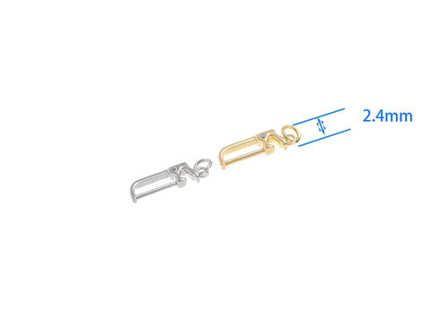 Gold And Silver Hacksaw Charm With CZ,Permanent Jewelry Making Hacksaw Charm In Gold And Silver,Hacksaw Charm For Jewelry Making,CPG-CPS1459