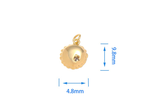 Gold Round Puffy Birthday Balloon Charm,Round Birthday Balloon Charm,Birthday Balloon Charm For Jewelry making,Helium Balloon Charm,CPG1477