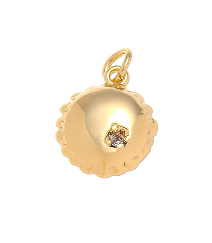 Gold Round Puffy Birthday Balloon Charm,Round Birthday Balloon Charm,Birthday Balloon Charm For Jewelry making,Helium Balloon Charm,CPG1477