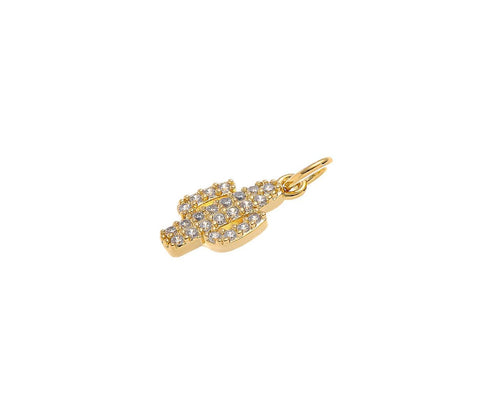 Cactus Desert Tree Charm,Cactus Tree Charm With CZ, Pave  CZ Cactus Desert Tree,CPG1558