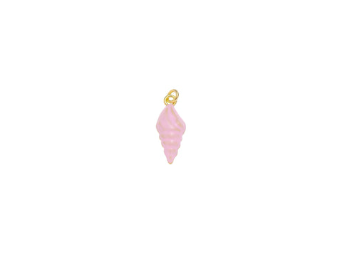 -18k Gold Fun Color Sea Shell Conch Charm, Pink Shell Charm, Sealife Hermit Shell Charm, Sea Shell Charm, CPG1538