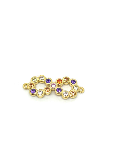 Multi-color cz set infinity connector, candy cz love connector, cz infinity connector, love connector, CNG602, CNS602, CNR602, CNB602
