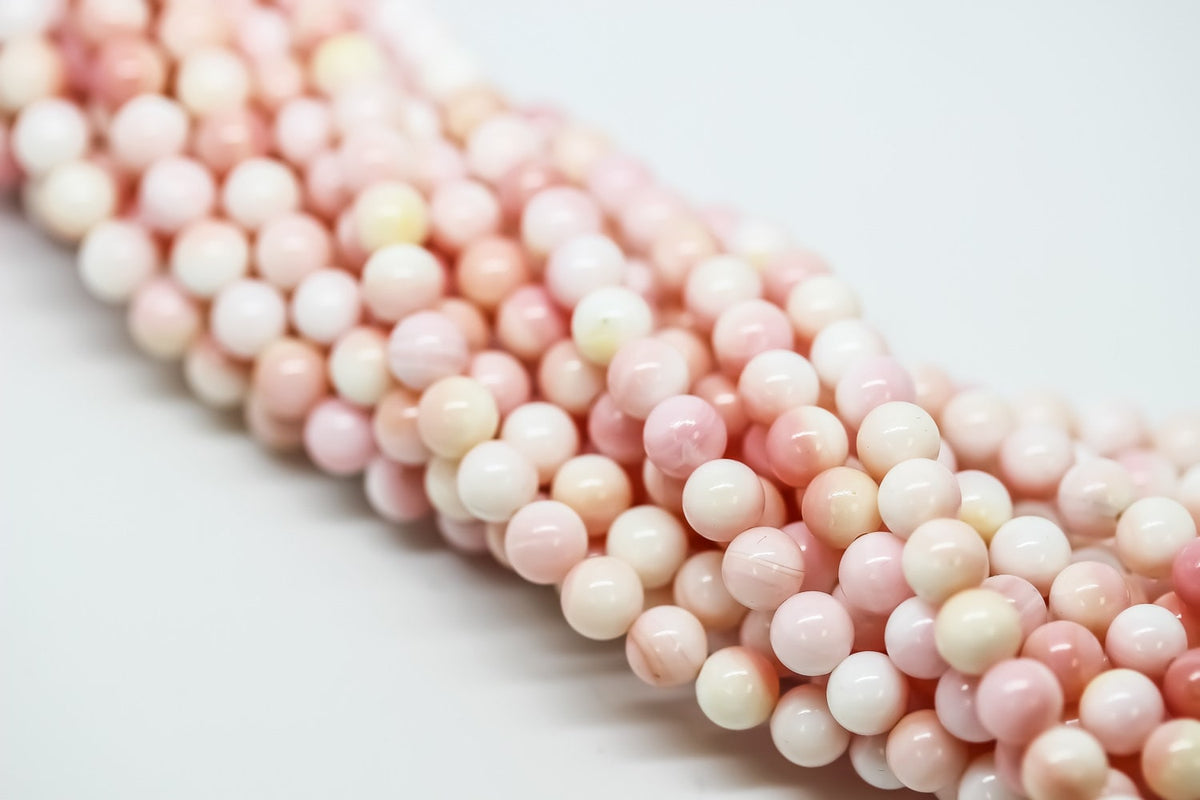 6mm Natural Queen Conch Round Beads, Full Strand, WHOLESALE