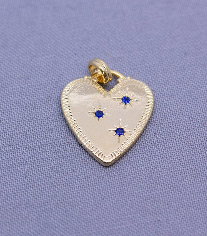 Gold or Silver Heart of Token with Stars, 1 piece or 10 pieces,CPG027,CPS027