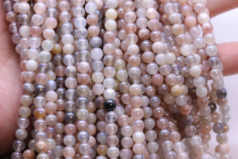 Gorgeous Pearly Mystic Multi Moonstone, 4mm, 6mm, Full Strand, WHOLESALE
