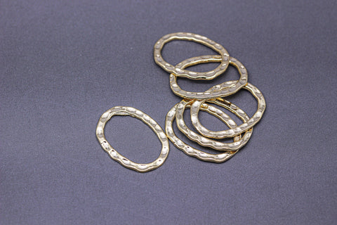 2 pcs of Textured Open Oval Link, 16x12mm, Jewelry Supplies, Jewelry Making, WHOLESALE