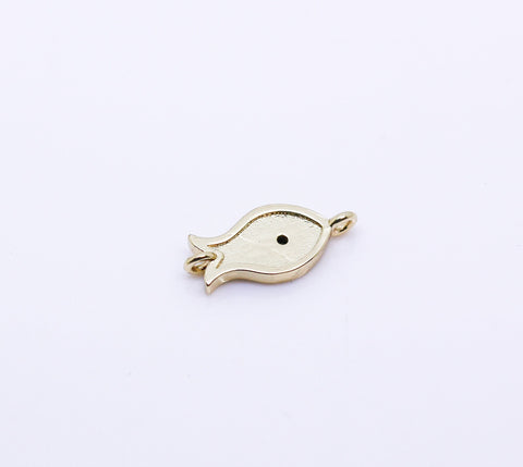 Gold or Silver Turq Blue Fish Connector, 1 pc or 10 pcs WHOLESALE