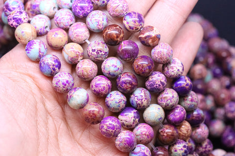 Galaxy Purple Sea Sediment Jasper round Beads, purple impression jasper, 6mm, 8mm, 15.5 inches, Full Strand, WHOLESALE